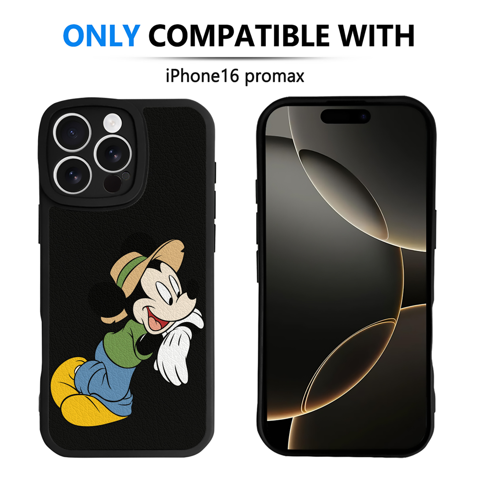 （画像用） ミッキーマウス Mickey Mouse 【iPhone 16シリーズ対応】シリコンスマホケース（レザー調） 材質：シリコン